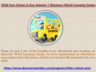 Child Care Center in San Antonio | Discovery World Learning Center