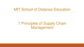 7 Principles of Supply Chain Management - MIT School of Distance Education