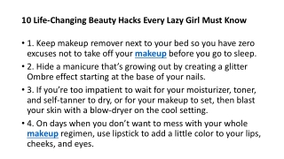 10 Life-Changing Beauty Hacks Every Lazy Girl Must Know