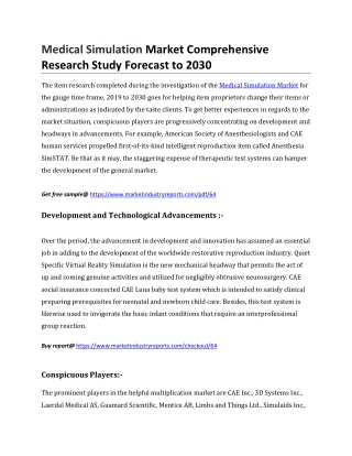 Medical Simulation Market Comprehensive Research Study Forecast to 2030