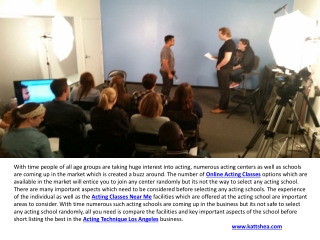 Acting Classes for Beginners & Private Acting Coach Los Angeles