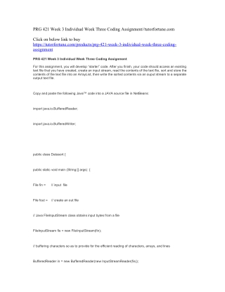 PRG 421 Week 3 Individual Week Three Coding Assignment//tutorfortune.com