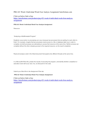 PRG 421 Week 4 Individual Week Four Analyze Assignment//tutorfortune.com