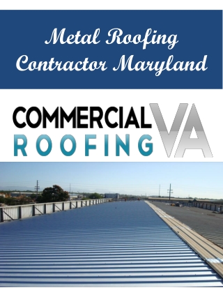 Metal Roofing Contractor Maryland