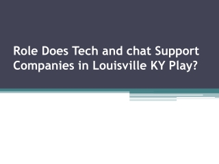 Role Does Tech and chat Support Companies in Louisville
