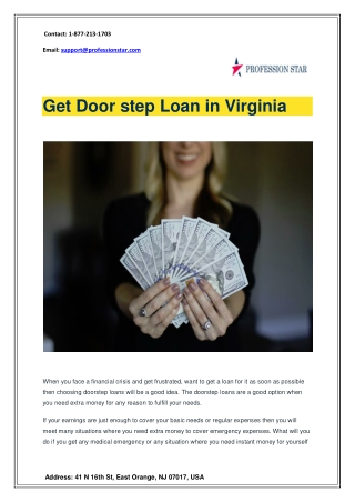 Get Door step Loan in Virginia