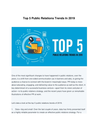 Top 5 Public Relations Trends In 2019-Mavcomm