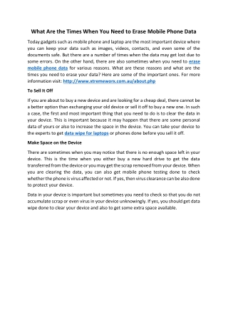 What Are the Times When You Need to Erase Mobile Phone Data