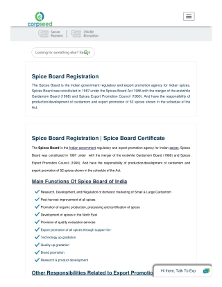 Spices Board Registration