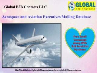 Aerospace and aviation executives mailing database