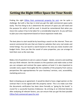 Getting the Right Office Space for Your Needs