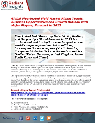 Global Fluorinated Fluid Market Size, Share, Growth and Forecast 2019 to 2023