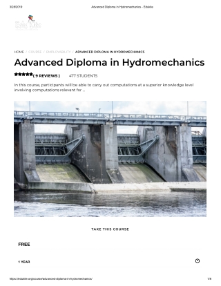 Advanced Diploma in Hydromechanics - Edukite