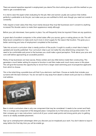 Top rated Secrets To Get A Fantastic Job