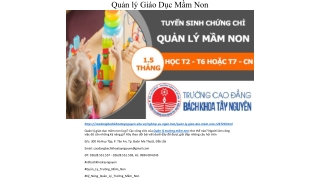 Quản lý Giáo Dục Mầm Non