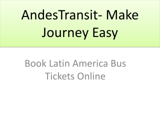 AndesTransit- Make Journey Easier