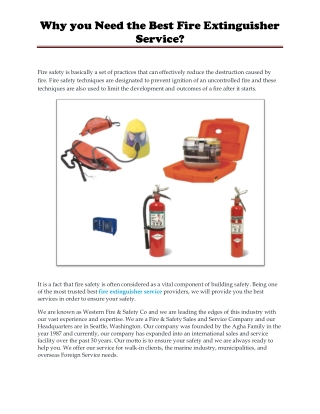 Why you Need the Best Fire Extinguisher Service?