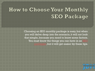 How to Choose Your Monthly SEO Package