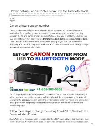 How to Set-up Canon Printer From USB to Bluetooth mode