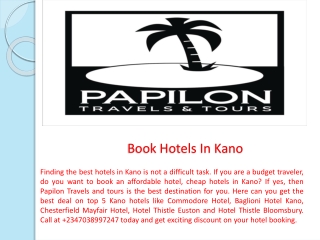 Book Hotels In Kano