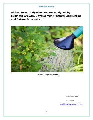 Global Smart Irrigation Market Focuses on Technology And Innovation From 2019-2025