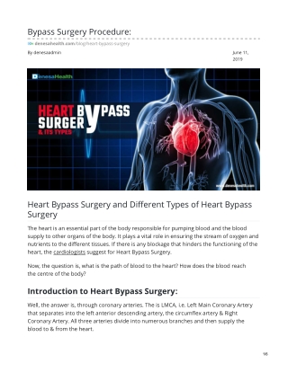 Heart Bypass Surgery And Different Types Of Heart Bypass Surgery