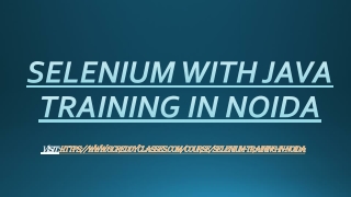 SELENIUM WITH JAVA TRAINING IN NOIDA