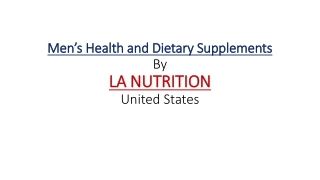 LA Nutrition Men's Health Supplements