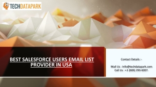 Salesforce Users Email List | Salesforce Customers Mailing Database