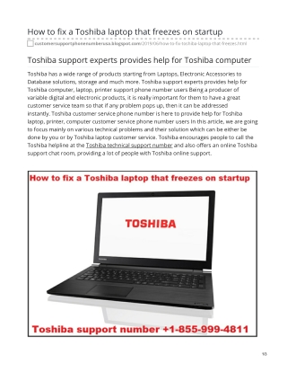 How to fix a Toshiba laptop that freezes on startup