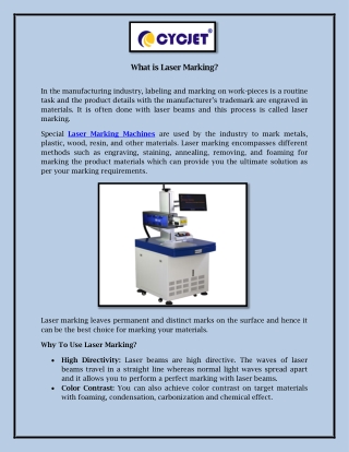 What is Laser Marking?