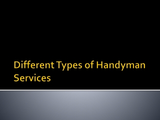 Different Types of Handyman Services