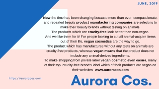 Now Go with Vegan Cosmetics with Aurora Global Brands