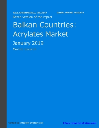 WMStrategy Demo Balkan Countries Acrylates Market January 2019