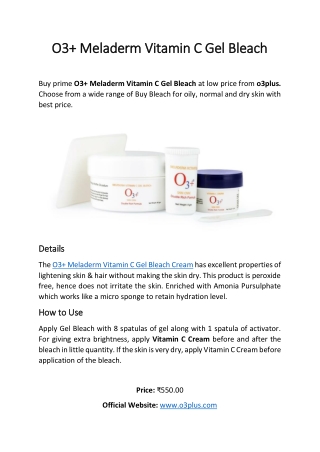 O3 Meladerm Vitamin C Gel Bleach