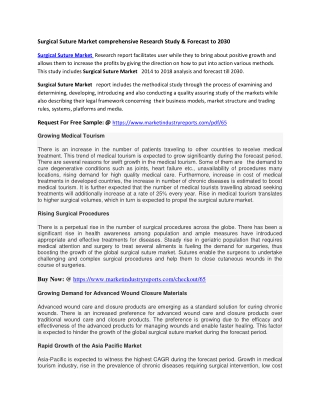 Surgical Suture Market comprehensive Research Study & Forecast to 2030