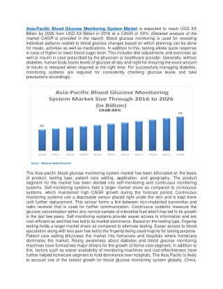 Blood Glucose Monitoring System Market