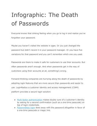 Infographic: The Death of Passwords