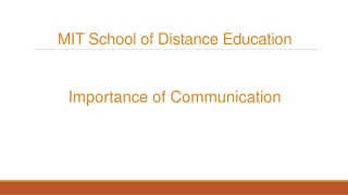 Importance of Communication – MIT School of Distance Education