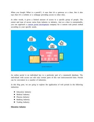 Web Portal and Its Application in 5 Major Industries