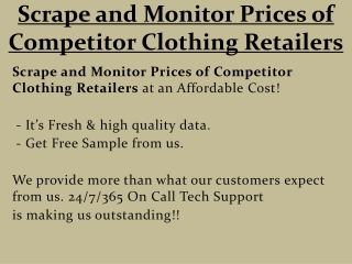 Scrape and Monitor Prices of Competitor Clothing Retailers