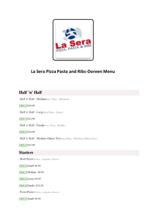 15% Off - La Sera Pizza Pasta and Ribs-Doreen-Doreen - Order Food Online