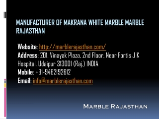 Manufacturer of Makrana White Marble Marble Rajasthan