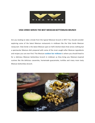 Mexican Inspired Outdoor & Rooftop Bar Midtown NYC | Vida Verde