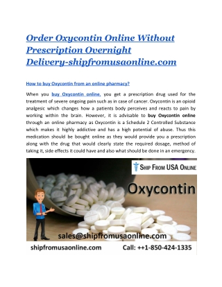 Order Oxycontin Online Without Prescription Overnight Delivery-shipfromusaonline.com