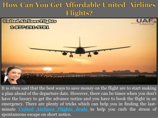 How Can You Get Affordable United Airlines Flights?