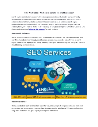What Is SEO? What are its benefits for small businesses?