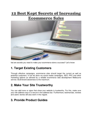 ecommerce web development Melbourne