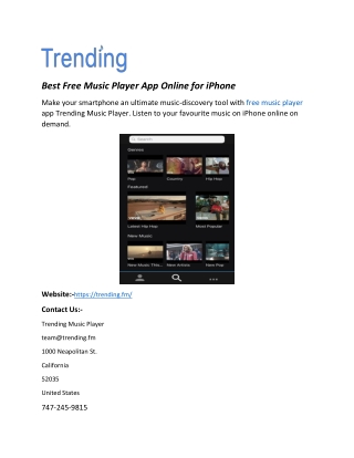 Best Free Music Player App Online for iPhone