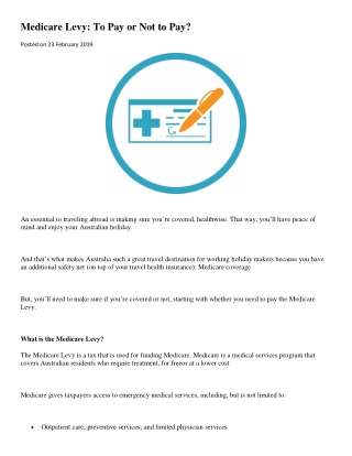 Medicare Levy: To Pay or Not to Pay?